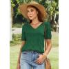 imageATHMILE Short Sleeve V Neck Sweaters Dressy Casual Blouses Lightweight Thin Knit Fashion Shirts Summer Tops for WomenGreen