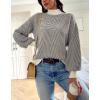 imageATHMILE Womens Fashion Turtleneck Sweater Long Sleeve Plaid Ribbed Knit Loose Pullover Tops Trendy Office OutfitsCarbon