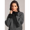 imageATHMILE Womens Fashion Turtleneck Sweater Long Sleeve Plaid Ribbed Knit Loose Pullover Tops Trendy Office OutfitsDim