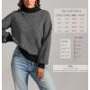 imageATHMILE Womens Fashion Turtleneck Sweater Long Sleeve Plaid Ribbed Knit Loose Pullover Tops Trendy Office OutfitsDim