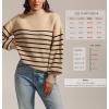 imageATHMILE Womens Fashion Turtleneck Sweater Long Sleeve Plaid Ribbed Knit Loose Pullover Tops Trendy Office OutfitsOatmeal