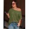 imageATHMILE Oversized TShirts for Womens Off The Shoulder Tops Short Sleeve Tees Summer 2025 Casual Spring Fashion ClothesArmygreen