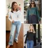 imageATHMILE Womens Tops Trendy Long Sleeve Shirts for Women Loose Fit Dressy Casual Blouses Pleated Tunic Tops for LeggingsBeige Black