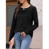 imageATHMILE Womens Tops Trendy Long Sleeve Shirts for Women Loose Fit Dressy Casual Blouses Pleated Tunic Tops for LeggingsBlack