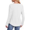 imageATHMILE Womens Tops Trendy Long Sleeve Shirts for Women Loose Fit Dressy Casual Blouses Pleated Tunic Tops for LeggingsWhite