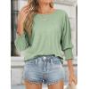 imageATHMILE Womens 34 Sleeve Tops Fall Dressy Casual Blouses for Women 2025 Fashion Cute Crewneck Shirts Work Business TeesGrassgreen