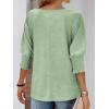 imageATHMILE Womens 34 Sleeve Tops Fall Dressy Casual Blouses for Women 2025 Fashion Cute Crewneck Shirts Work Business TeesGrassgreen