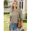 imageATHMILE Womens 34 Sleeve Tops Fall Dressy Casual Blouses for Women 2025 Fashion Cute Crewneck Shirts Work Business TeesSimplytaupe