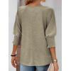 imageATHMILE Womens 34 Sleeve Tops Fall Dressy Casual Blouses for Women 2025 Fashion Cute Crewneck Shirts Work Business TeesSimplytaupe