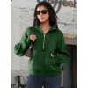 imageATHMILE Womens Sweatshirts Half Zip Cropped Pullover Fleece Quarter Zipper Hoodies 2025 Fall Fashion Outfits ClothesDarkgreen