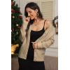 imageATHMILE Fall Long Sleeve Cardigans for Women Sweater Fashion Open Front Winter Button Down Crewneck Loose Knit Jacket 2025 Khaki