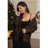 imageATHMILE Womens Cardigan Sweaters Long Sleeve Button Up Old Money Cropped Fall Winter Casual Knit Outwear Fashion Trendy Ladies 2025 Chocolate Brown