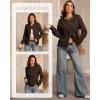 imageATHMILE Womens Cardigan Sweaters Long Sleeve Button Up Old Money Cropped Fall Winter Casual Knit Outwear Fashion Trendy Ladies 2025 Chocolate Brown