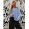 imageATHMILE Womens Oversized Long Sleeve T Shirts Basic Crewneck Tee Fall Tops Casual Workout Fashion Casual Y2K ClothesBlue