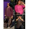 imageATHMILE Womens Oversized Long Sleeve T Shirts Basic Crewneck Tee Fall Tops Casual Workout Fashion Casual Y2K ClothesBlue