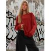imageATHMILE Womens Oversized Long Sleeve T Shirts Basic Crewneck Tee Fall Tops Casual Workout Fashion Casual Y2K ClothesRed