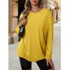imageATHMILE Womens Oversized Long Sleeve T Shirts Basic Crewneck Tee Fall Tops Casual Workout Fashion Casual Y2K ClothesYellow