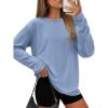 imageATHMILE Womens Oversized Long Sleeve T Shirts Basic Crewneck Tee Fall Tops Casual Workout Fashion Casual Y2K ClothesBlue