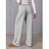 imageATHMILE Womens Wide Leg Sweatpants High Waisted Baggy Pants Fashion Teen Girl Drawstring Athletic JoggersFleecegrey