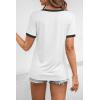 imageATHMILE Womens Short Sleeve TShirts Spring Summer Tops Casual Soft Tunic V Neck Basic Workout Clothes Fashion Outfits 2026White