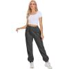 imageATHMILE Womens Cargo Sweatpants Oversized Fleece Joggers Fall Fashion Outfits Y2k Clothes 2024 with PocketsBlack Grey