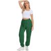 imageATHMILE Womens Cargo Sweatpants Oversized Fleece Joggers Fall Fashion Outfits Y2k Clothes 2024 with PocketsDark Green