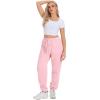 imageATHMILE Womens Cargo Sweatpants Oversized Fleece Joggers Fall Fashion Outfits Y2k Clothes 2024 with PocketsPink
