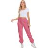 imageATHMILE Womens Cargo Sweatpants Oversized Fleece Joggers Fall Fashion Outfits Y2k Clothes 2024 with PocketsShot Pink