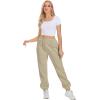imageATHMILE Womens Cargo Sweatpants Oversized Fleece Joggers Fall Fashion Outfits Y2k Clothes 2024 with PocketsSsand