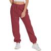 imageATHMILE Womens Cargo Sweatpants Oversized Fleece Joggers Fall Fashion Outfits Y2k Clothes 2024 with PocketsSwine Red