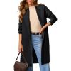 imageWomens Fall Sweater Open Front Knit Lightweight Cardigan Casual Long Coatigan Lady Jacket Coat Winter Outerwear 2026Black