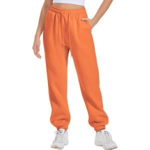 imageATHMILE Womens Cargo Sweatpants Oversized Fleece Joggers Fall Fashion Outfits Y2k Clothes 2024 with PocketsSorange