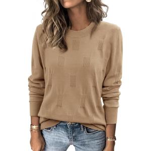 imageATHMILE Womens Sweaters Knit Long Sleeve Pullover Tops Trendy Dressy Business Casual Winter Clothes Outfit Fashion 2025
