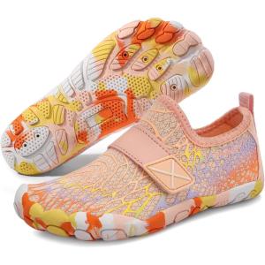 imageATHMILE Kids Water Shoes Boys Girls Water Shoes Quick Dry Barefoot Beach Sports Swim Pool Summer ShoesLittle KidBig KidOrange Cobweb