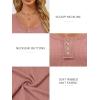 imageATHMILE Womens Long Sleeve Shirts Casual Fall Henley Top Button Down Blouses Basic Ribbed Knit T Shirts 2025Pink