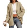 imageATHMILE Oversized Cardigan Sweaters for Women Fall Outfits Chunky Knit Open Front Sweater with PocketsApricot
