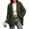 imageATHMILE Oversized Cardigan Sweaters for Women Fall Outfits Chunky Knit Open Front Sweater with PocketsArmy Green