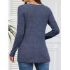 image:imageATHMILE Long Sleeve Shirts for Women Early Fall Fashion Tops 2026 Casual V Neck Button Blouses Tunic Tops for LeggingsBlue