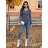image:imageATHMILE Long Sleeve Shirts for Women Early Fall Fashion Tops 2026 Casual V Neck Button Blouses Tunic Tops for LeggingsBlue