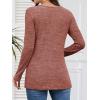 image:imageATHMILE Long Sleeve Shirts for Women Early Fall Fashion Tops 2026 Casual V Neck Button Blouses Tunic Tops for LeggingsCaramel