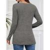 image:imageATHMILE Long Sleeve Shirts for Women Early Fall Fashion Tops 2026 Casual V Neck Button Blouses Tunic Tops for LeggingsDark Gray