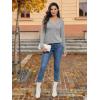image:imageATHMILE Long Sleeve Shirts for Women Early Fall Fashion Tops 2026 Casual V Neck Button Blouses Tunic Tops for LeggingsLight Gray