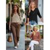 image:imageATHMILE Long Sleeve Shirts for Women Early Fall Fashion Tops 2026 Casual V Neck Button Blouses Tunic Tops for LeggingsPink