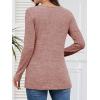 image:imageATHMILE Long Sleeve Shirts for Women Early Fall Fashion Tops 2026 Casual V Neck Button Blouses Tunic Tops for LeggingsPink