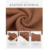 image:imageATHMILE Womens 2026 Fall Long Sleeve Pullover Ribbed Knit Sweater Low Mock Neck Slim Fit Basic Casual Tee TopsBrown