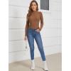 image:imageATHMILE Womens 2026 Fall Long Sleeve Pullover Ribbed Knit Sweater Low Mock Neck Slim Fit Basic Casual Tee TopsBrown