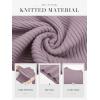 image:imageATHMILE Womens 2026 Fall Long Sleeve Pullover Ribbed Knit Sweater Low Mock Neck Slim Fit Basic Casual Tee TopsGray Purple