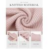 image:imageATHMILE Womens 2026 Fall Long Sleeve Pullover Ribbed Knit Sweater Low Mock Neck Slim Fit Basic Casual Tee TopsPink