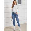image:imageATHMILE Womens 2026 Fall Long Sleeve Pullover Ribbed Knit Sweater Low Mock Neck Slim Fit Basic Casual Tee TopsWhite