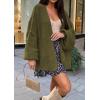 image:imageATHMILE Womens Fall Oversized Cardigan Sweaters Long Lantern Sleeve Knit Open Front Lightweight Winter Fashion Clothes 2026Army Green